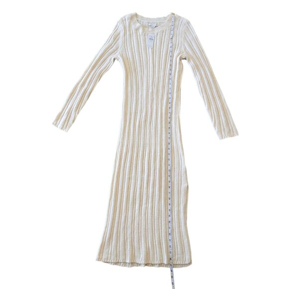 American Eagle Ribbed Knit Long Sleeve Sweater Dress - Beige - Picture 11 of 11